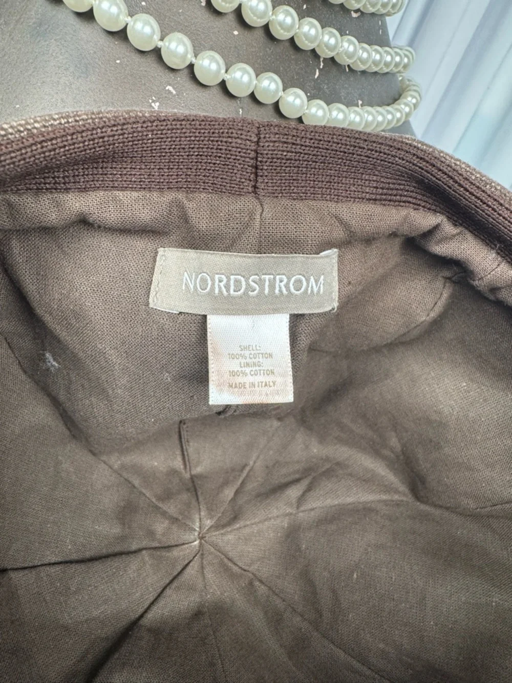 Nordstrom Brown Textured Newsboy Cap for Women